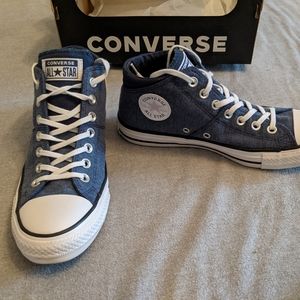 Converse mid-tops, blue, size 9